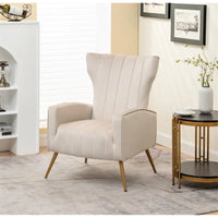 Fauteuil en velours à accoudoirs carrés Kaleigh 27.6W