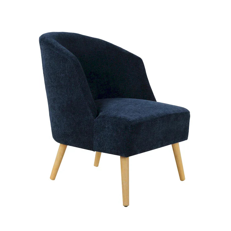 Fauteuil d'appoint en velours côtelé Quilla de Porthos Home avec pieds en bois d'hévéa
