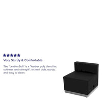 Chaise LeatherSoft avec base en acier inoxydable brossé - Mobilier de réception