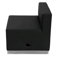 Chaise LeatherSoft avec base en acier inoxydable brossé - Mobilier de réception