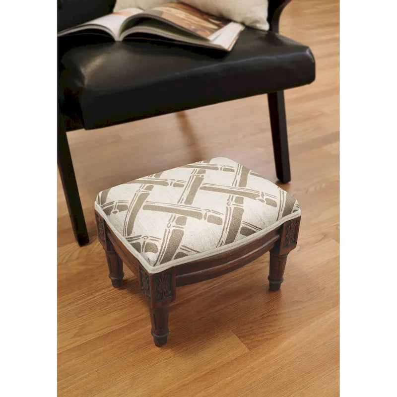 Repose-pieds Taupe Bambou Treillis