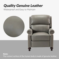 Lot de 2 Fauteuils Inclinables Gabriela en Cuir Véritable Milieu de Siècle Moderne avec Clous Décoratifs par HULALA HOME