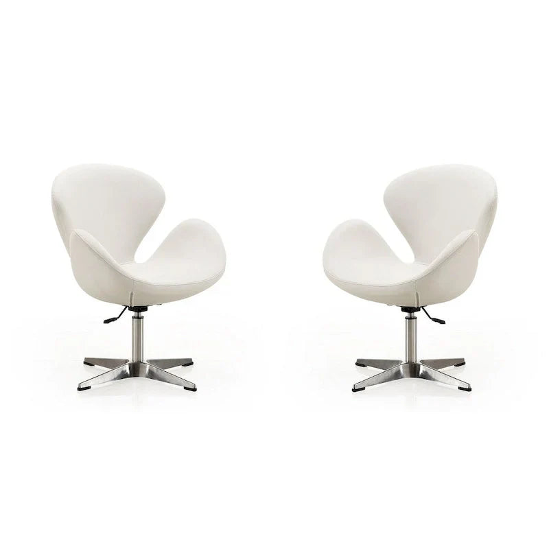 Manhattan Comfort - Fauteuil pivotant réglable chromé (lot de 2)