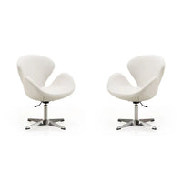 Manhattan Comfort - Fauteuil pivotant réglable chromé (lot de 2)