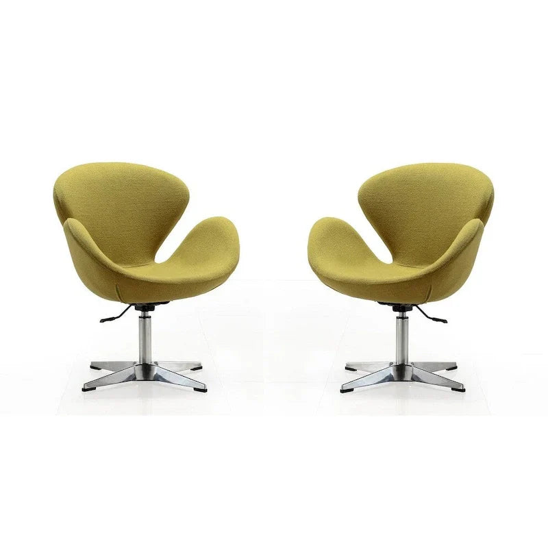 Manhattan Comfort - Fauteuil pivotant réglable chromé (lot de 2)