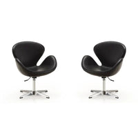 Manhattan Comfort - Fauteuil pivotant réglable chromé (lot de 2)