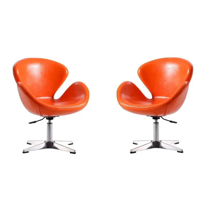 Manhattan Comfort - Fauteuil pivotant réglable chromé (lot de 2)