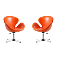 Manhattan Comfort - Fauteuil pivotant réglable chromé (lot de 2)