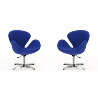 Manhattan Comfort - Fauteuil pivotant réglable chromé (lot de 2)
