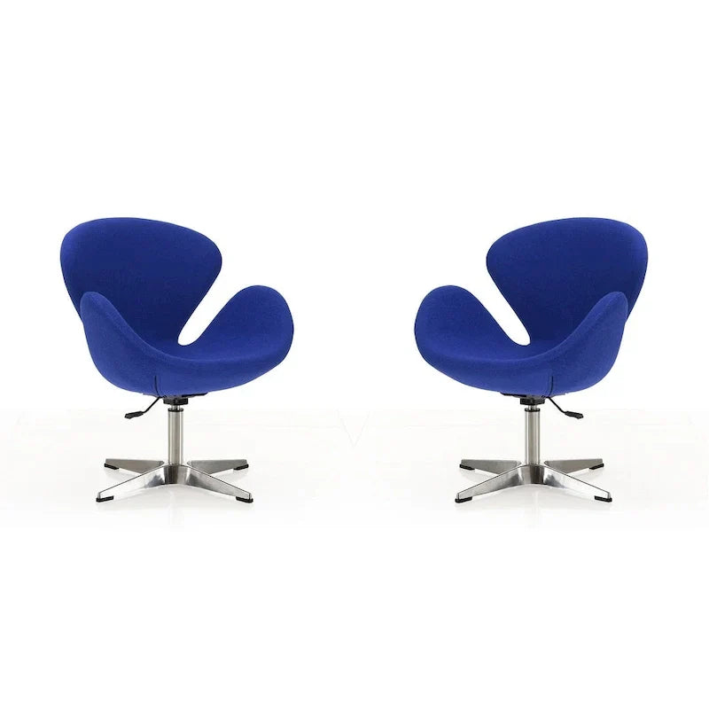 Manhattan Comfort - Fauteuil pivotant réglable chromé (lot de 2)