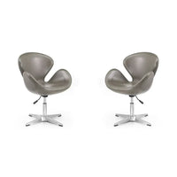 Manhattan Comfort - Fauteuil pivotant réglable chromé (lot de 2)