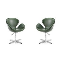 Manhattan Comfort - Fauteuil pivotant réglable chromé (lot de 2)