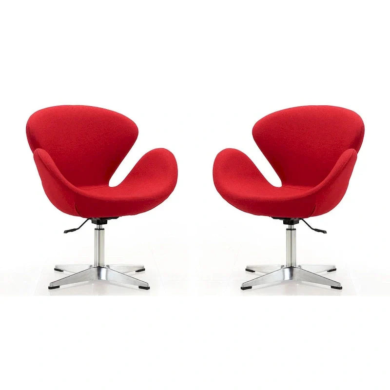 Manhattan Comfort - Fauteuil pivotant réglable chromé (lot de 2)