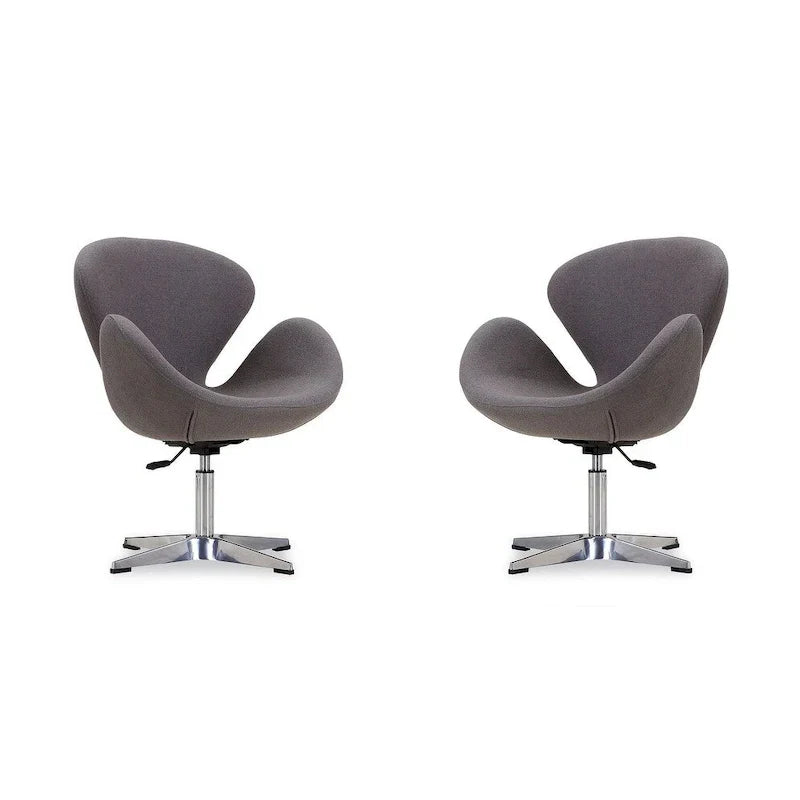 Manhattan Comfort - Fauteuil pivotant réglable chromé (lot de 2)