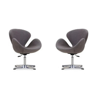 Manhattan Comfort - Fauteuil pivotant réglable chromé (lot de 2)