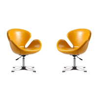 Manhattan Comfort - Fauteuil pivotant réglable chromé (lot de 2)