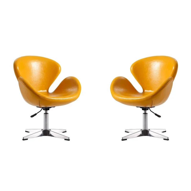 Manhattan Comfort - Fauteuil pivotant réglable chromé (lot de 2)