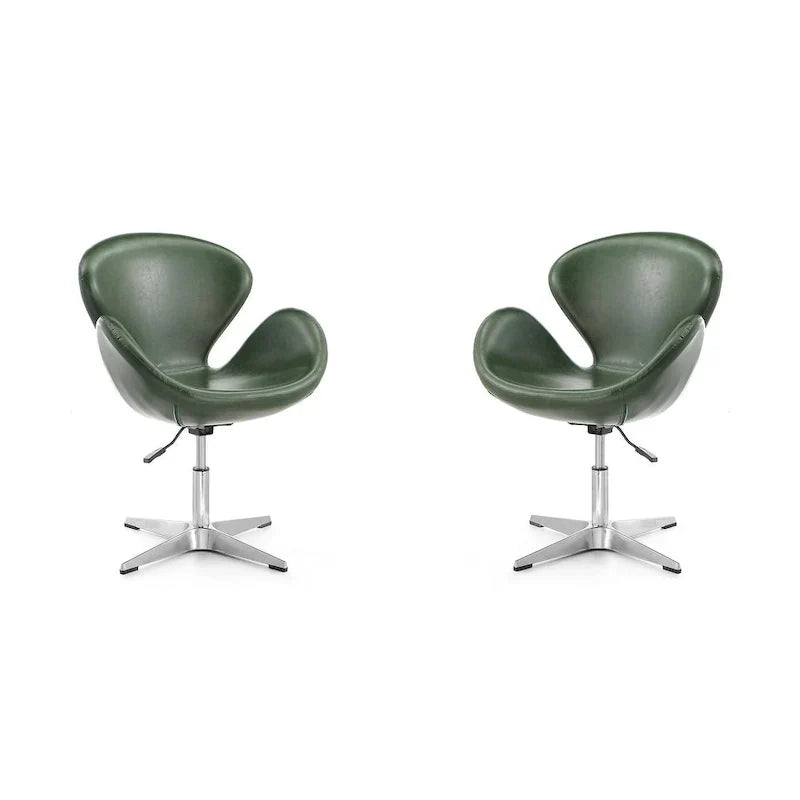 Manhattan Comfort - Fauteuil pivotant réglable chromé (lot de 2)