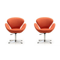 Manhattan Comfort - Fauteuil pivotant réglable chromé (lot de 2)