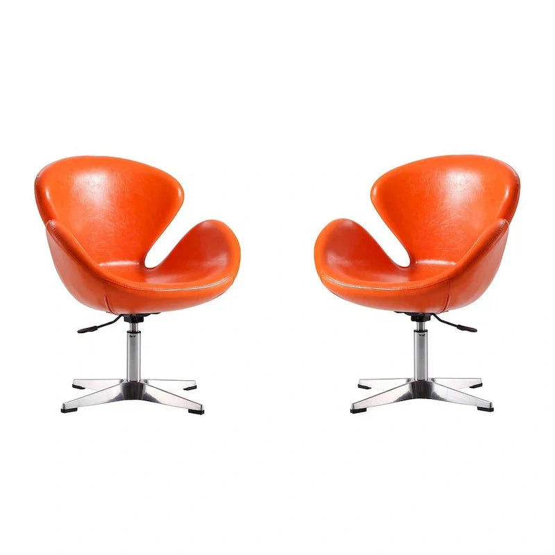 Manhattan Comfort - Fauteuil pivotant réglable chromé (lot de 2)