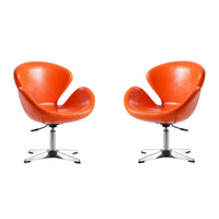 Manhattan Comfort - Fauteuil pivotant réglable chromé (lot de 2)