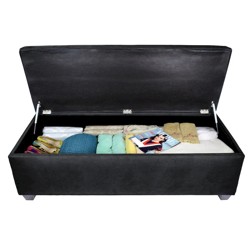 Banc de rangement en lin capitonné Sole Secret Obsession