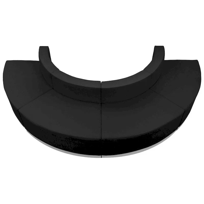 Configuration d'accueil modulable 4 pièces en LeatherSoft avec dossier et assise tendus - 105L x 25.25 - 52.5P x 27H
