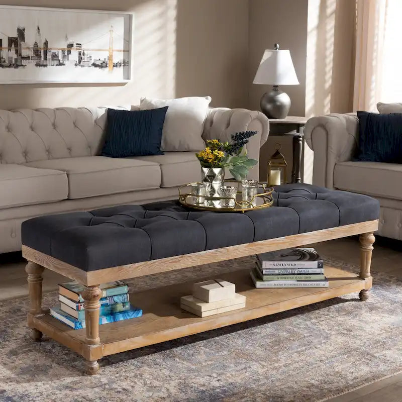 The Gray Barn Windy Ridge banc de rangement moderne et rustique