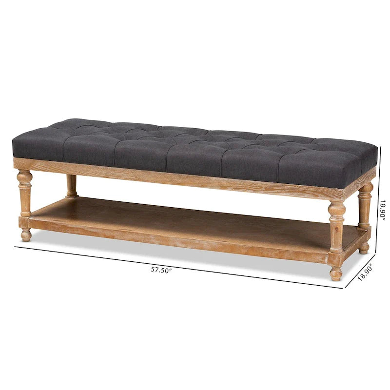 The Gray Barn Windy Ridge banc de rangement moderne et rustique