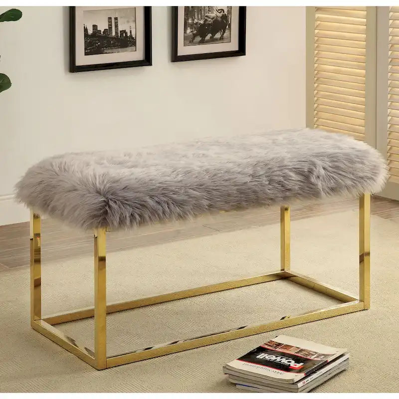 Tula banc d'entrée contemporain en métal 40 pouces par Furniture of America