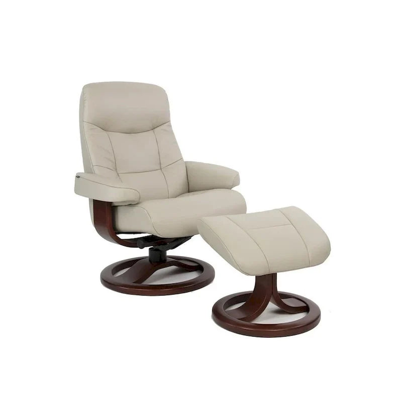 Fauteuil Inclinable et Pouf Fjords Muldal en Cuir