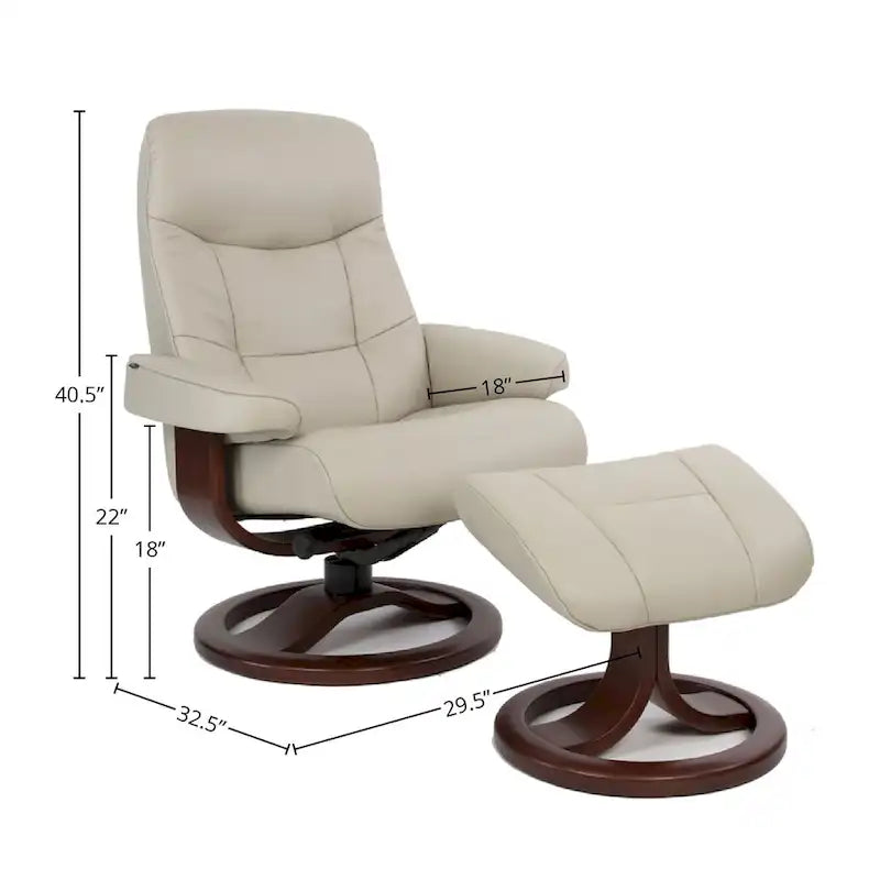 Fauteuil Inclinable et Pouf Fjords Muldal en Cuir