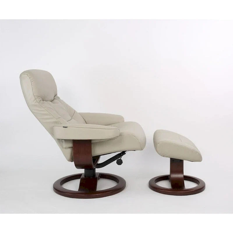 Fauteuil Inclinable et Pouf Fjords Muldal en Cuir