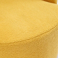 Fauteuil d'appoint tonneau pivotant en tissu Teddy avec anneau métallique thermolaqué