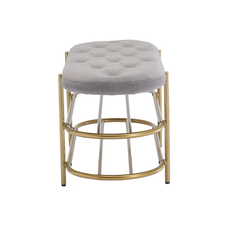 Banc de salon SEYNAR 40 en velours avec double range-chaussures