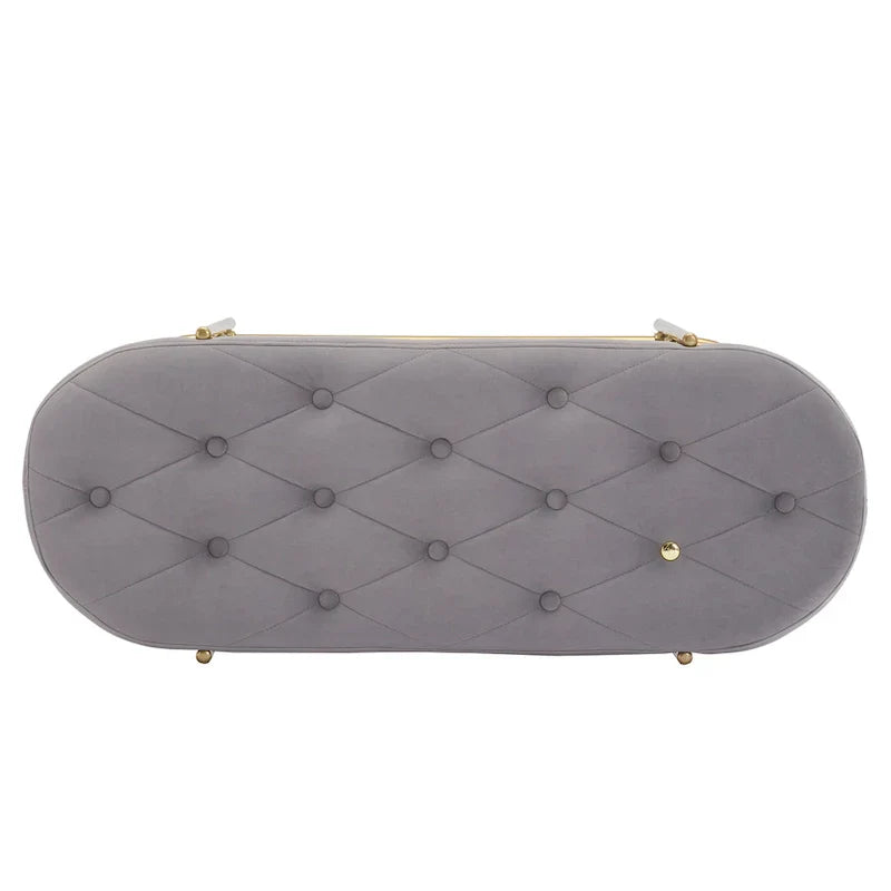 Banc de salon SEYNAR 40 en velours avec double range-chaussures