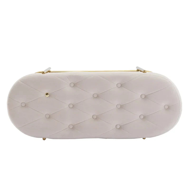 Banc de salon SEYNAR 40 en velours avec double range-chaussures
