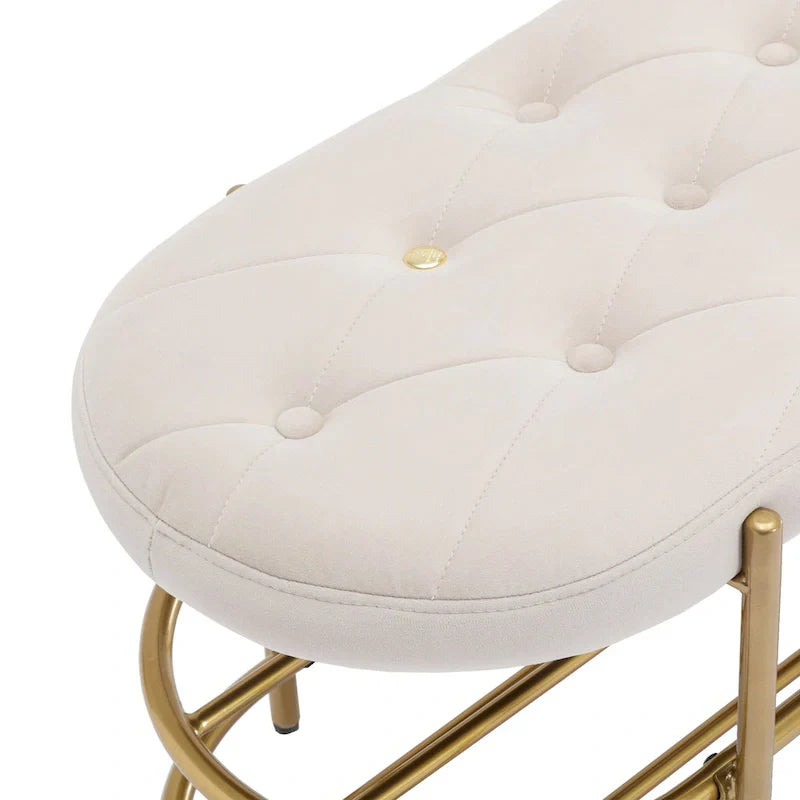 Banc de salon SEYNAR 40 en velours avec double range-chaussures