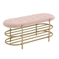 Banc de salon SEYNAR 40 en velours avec double range-chaussures