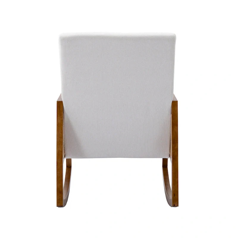 Chaise berçante moderne SEYNAR en cuir PU avec accoudoirs en rotin