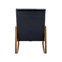 Fauteuil à bascule moderne SEYNAR en cuir PU avec accoudoirs en rotin