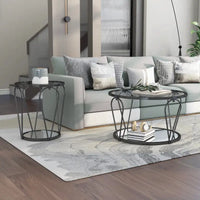 Ensemble de 2 tables basses Gable Glam à plateau en verre avec étagère par Furniture of America