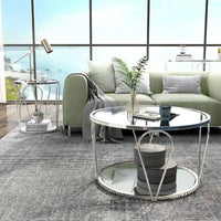 Ensemble de 2 tables basses Gable Glam à plateau en verre avec étagère par Furniture of America