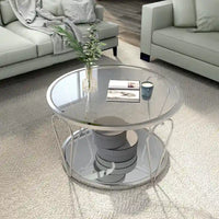 Ensemble de 2 tables basses Gable Glam à plateau en verre avec étagère par Furniture of America