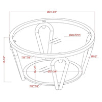 Ensemble de 2 tables basses Gable Glam à plateau en verre avec étagère par Furniture of America