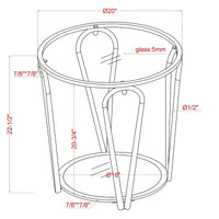 Ensemble de 2 tables basses Gable Glam à plateau en verre avec étagère par Furniture of America