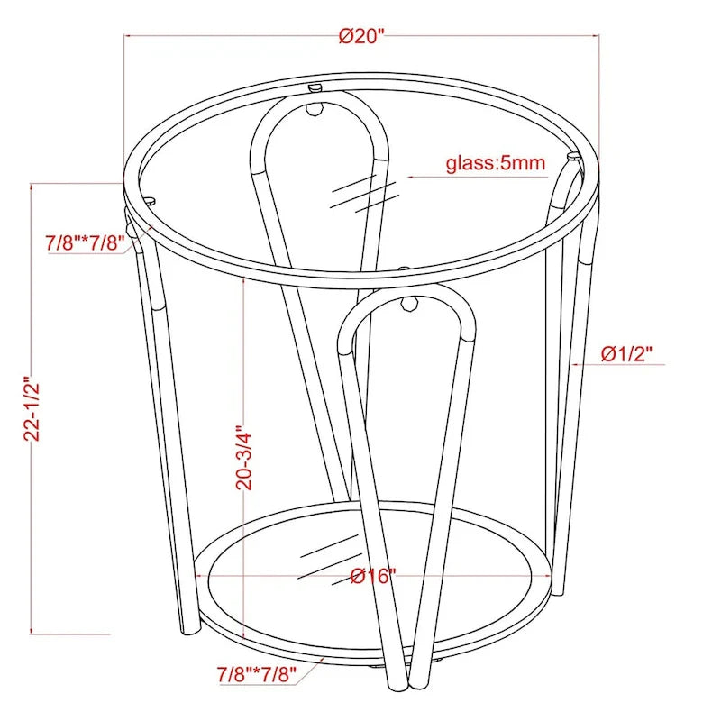 Ensemble de 2 tables basses Gable Glam à plateau en verre avec étagère par Furniture of America