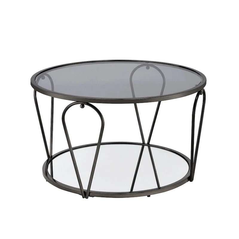 Ensemble de tables basses Gable Glam en verre 2 pièces avec étagère par Furniture of America