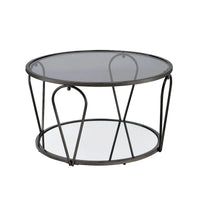 Ensemble de 2 tables basses Gable Glam à plateau en verre avec étagère par Furniture of America