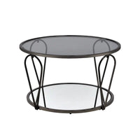 Ensemble de 2 tables basses Gable Glam à plateau en verre avec étagère par Furniture of America